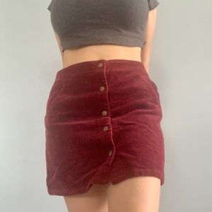 High Waisted Corduroy Skirt
